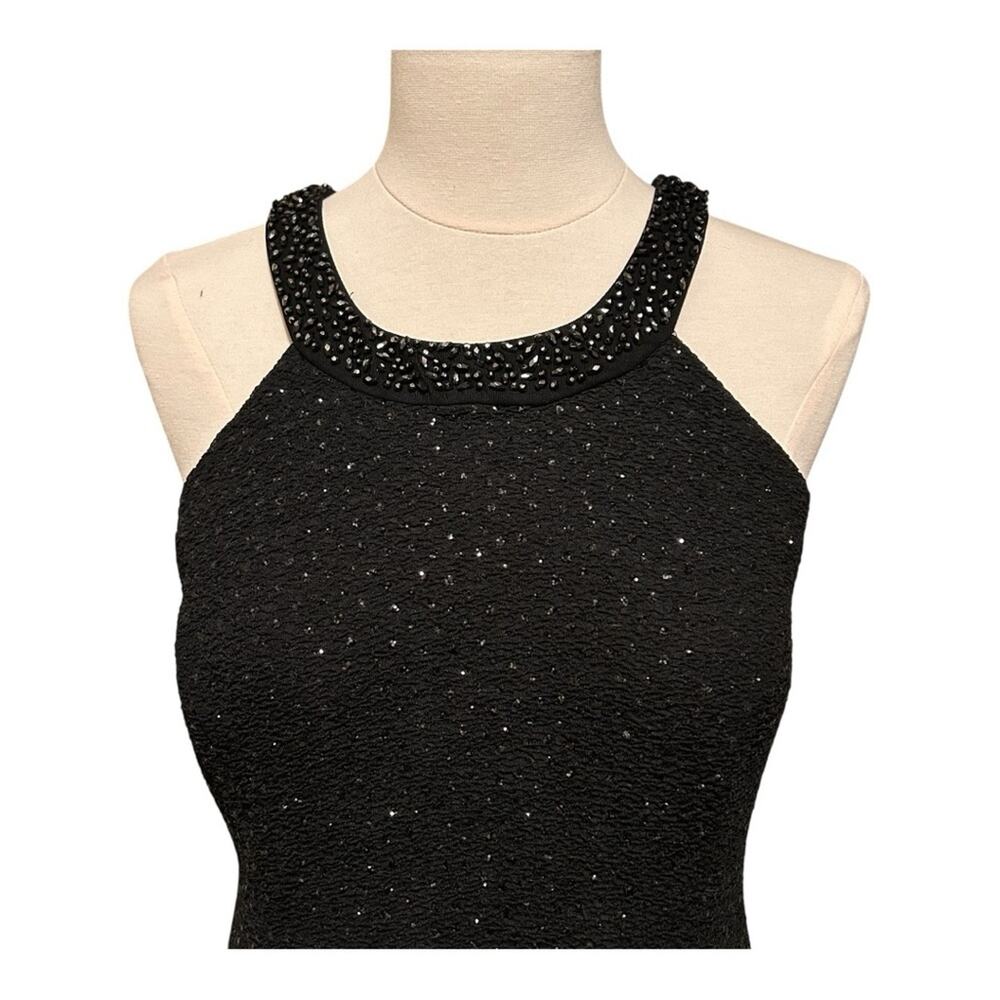 Betsy & Adam Black Sparkly Dress, Size 12, Beaded, Mini, Dinner, Gown, Prom - Picture 2 of 12